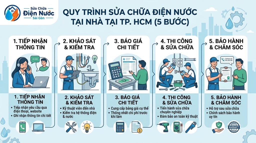 quy trình sửa điện nước tại nhà TPHCM