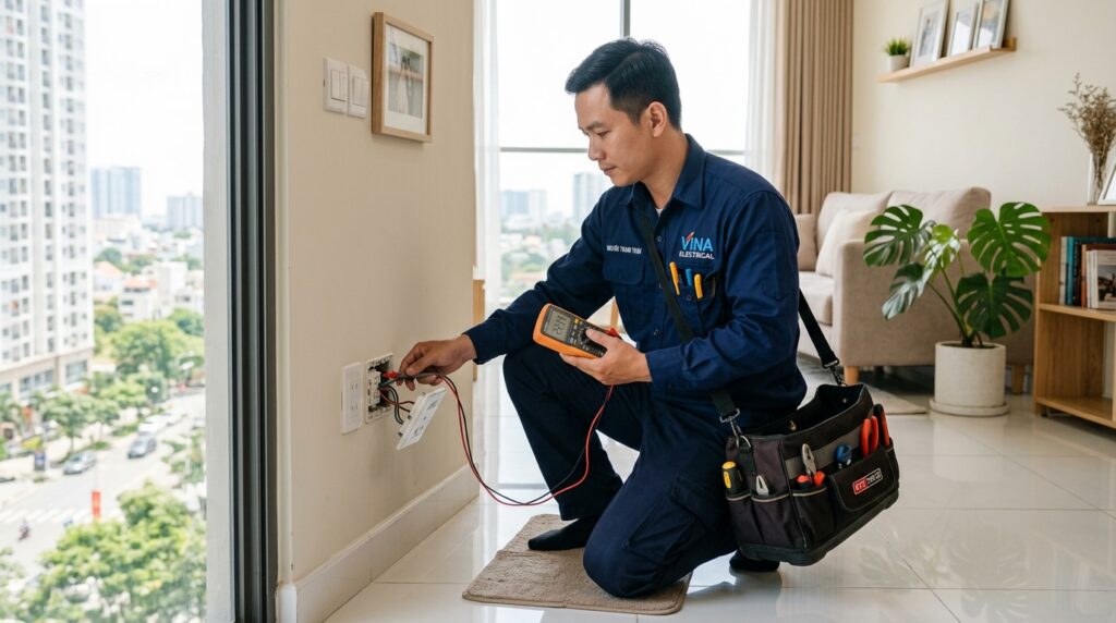 thợ sửa điện nước tại nhà TPHCM kiểm tra hệ thống điện