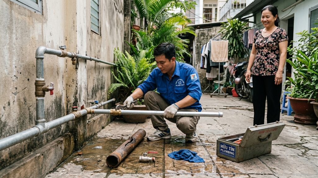 Thay Đường Ống Nước Bị Bể Tại Nhà TPHCM