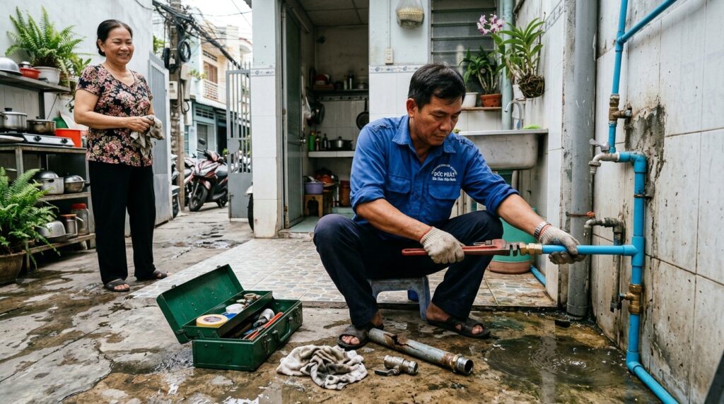 Thay Đường Ống Nước Bị Bể Tại Nhà TPHCM